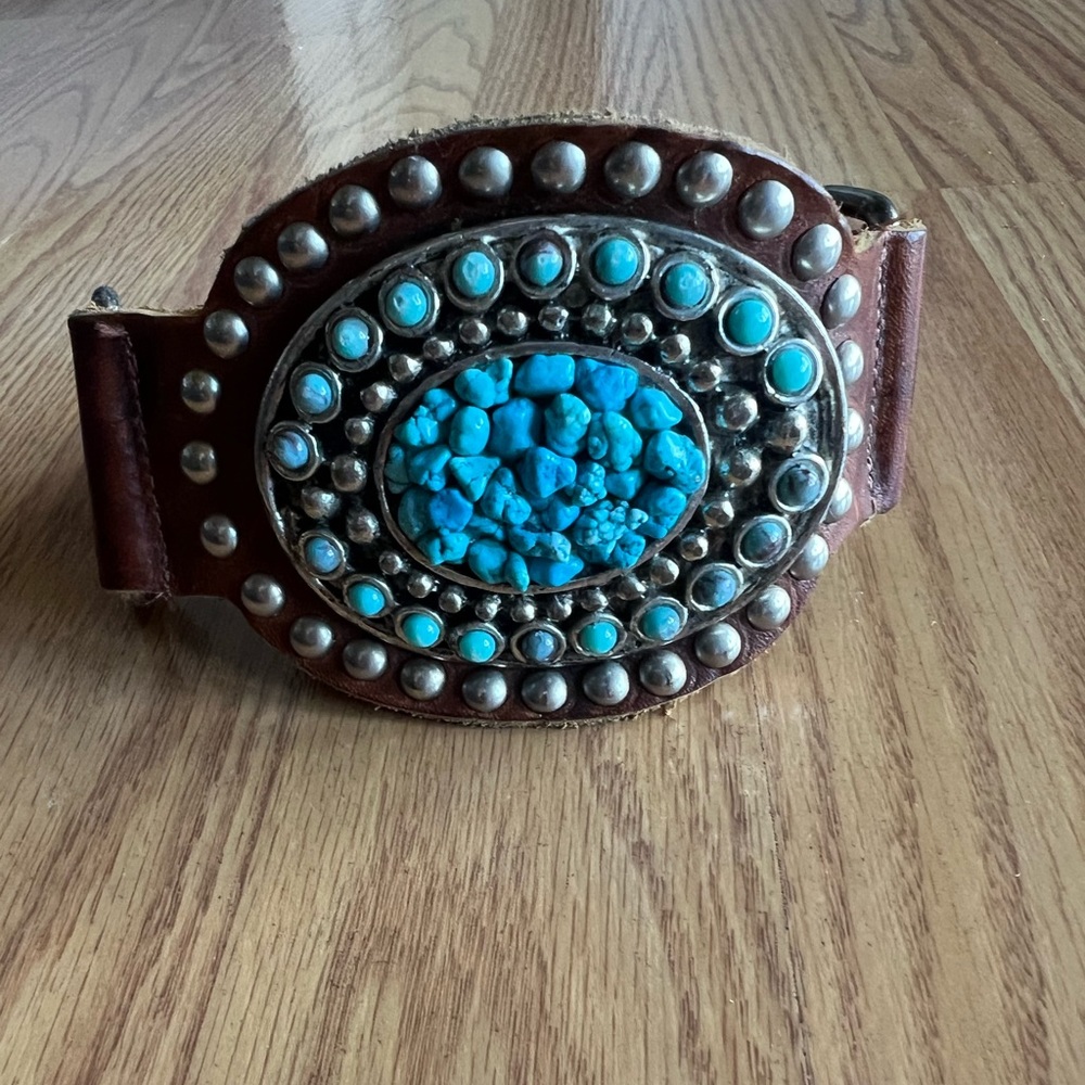 Turquoise letter belt
